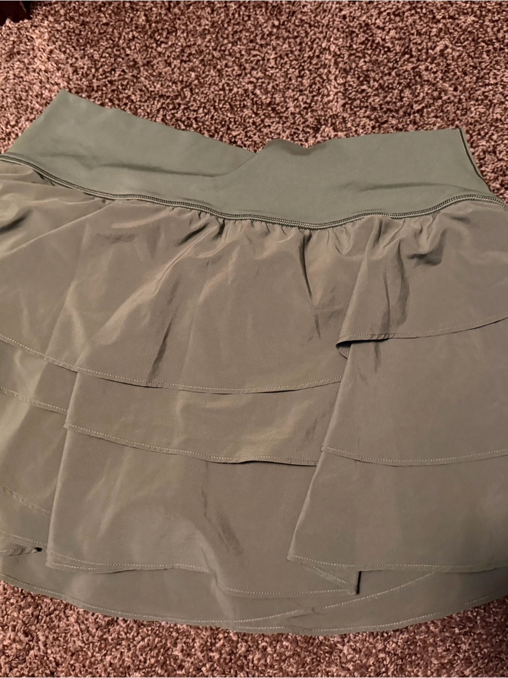 aerie Olive Green Layered Skater Skirt